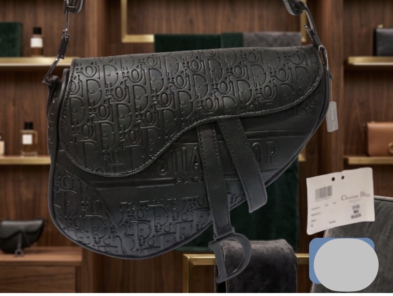 Bolso Saddle Christian Dior negro